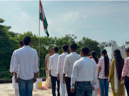 Flag hoisting ceremony at Gramin Pragati Samiti