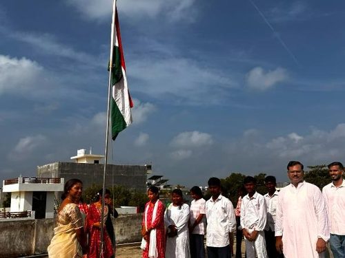Flag hoisting ceremony at Gramin Pragati Samiti